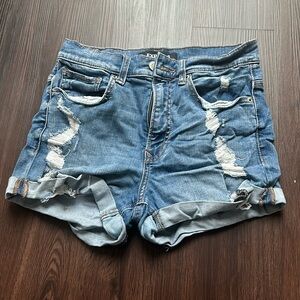 High Waisted Stretch Jean Shorts